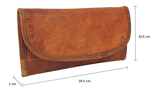 Cartera Gusti Cuero Nature - Cartera de Piel Emma para Mujer Vintage Marrón Cuero