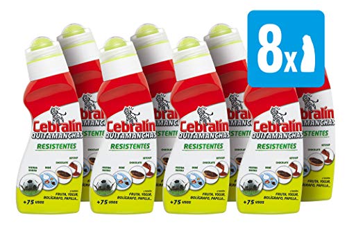 Cebralín - Quitamanchas Resistentes, Elimina Manchas en Textiles, Pack [ 8 x 150 ml], Total: 1200 ml