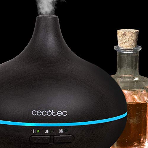 Cecotec Pure Aroma 150 Yin. Humidificador ultrasónico y difusor de aroma 150 ml. Temporizador 3 horas. 7 colores led. Función aromaterapia. Ultra silencioso.