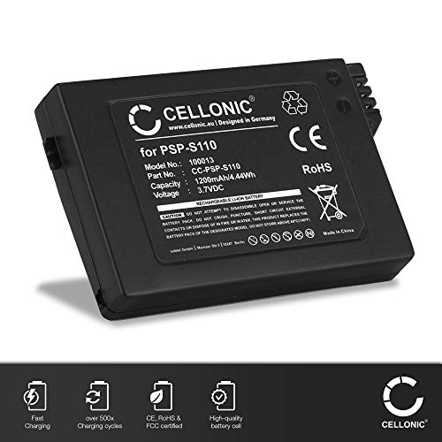 CELLONIC® Batería Premium Compatible con Sony PSP Brite (3000/3004) / PSP Slim & Lite (2000/2004) - PSP-S110 (1200mAh) bateria Repuesto Pila