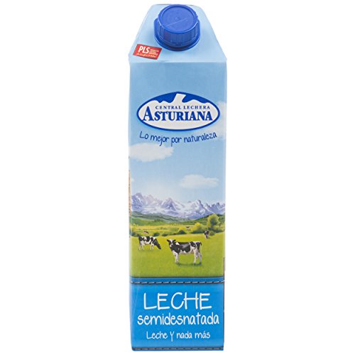 Central Lechera Asturiana - Leche Semidesnatada Brik 1L (Pack 6)