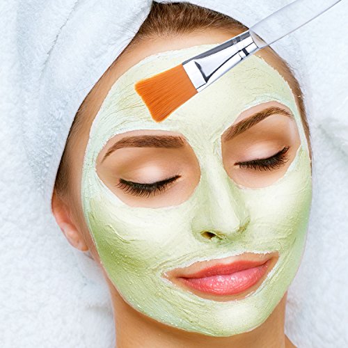 Cepillos de Mascarilla Pinceles de Máscara Facial Herramientas Cosméticas con Mango de Plástico Transparente, 5 Piezas