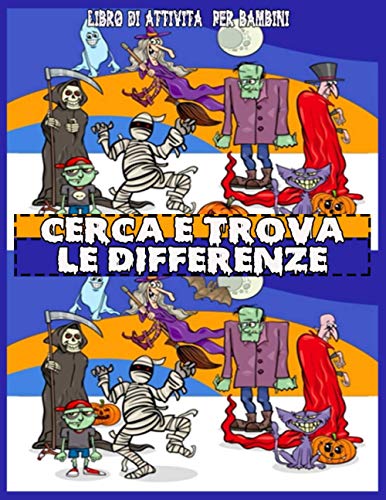 Cerca e Trova le differenze: Halloween Attività per bambini 4-8 anni