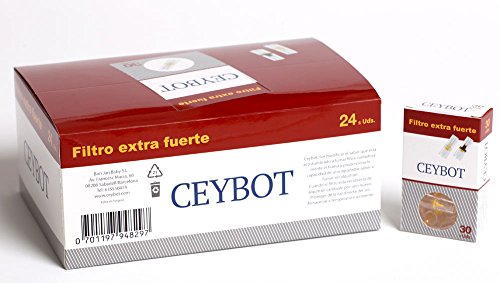 Ceybot, Filtro extra fuerte para tabaco y cigarrillos - Caja de 24 paquetes (720 filtros) - Boquillas reutilizables