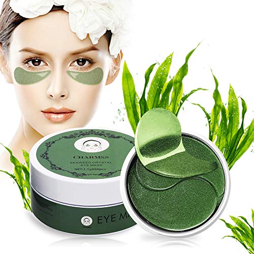 Charmss Máscara para los ojos, Máscara para ojos de colágeno, Máscaras antiarrugas para los ojos, Oro Almohadillas para los ojos Anti-envejecimiento, Reduce las bolsas bajo los ojos.(60Pcs) (verde)