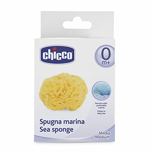 Chicco - Esponja de Baño Natural, Amarillo/Verde