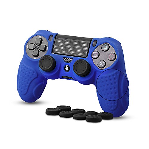 CHIN FAI PS4 Funda para Cubrir el Mando de PS4 con 4 Grips para Pulgares, Funda Antideslizante de Silicona, Carcasa Protectora para Mando de Sony PS4 / Slim/Pro