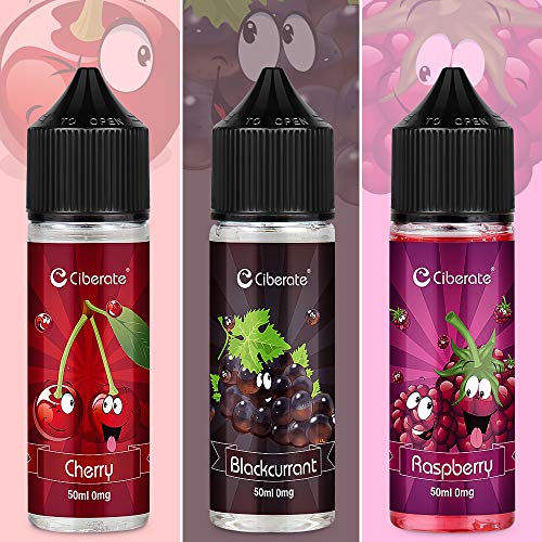 Ciberate, 3 paquetes de Multi Fruit E Liquid Vape Liquid para Vape E Cigarrillos, Vape Starter Kits Vape con Liquid Vape E Juice para E Cig, (Frambuesa + Cereza + Grosella negra), Sin nicotina