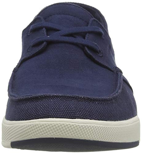 Clarks Step Isle Base, Zapatillas para Hombre, Azul (Navy Canvas Navy Canvas), 45 EU