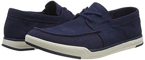 Clarks Step Isle Base, Zapatillas para Hombre, Azul (Navy Canvas Navy Canvas), 45 EU