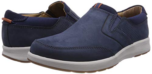 Clarks Un Trail Step, Mocasines para Hombre, Azul (Navy Nubuck-), 41 EU