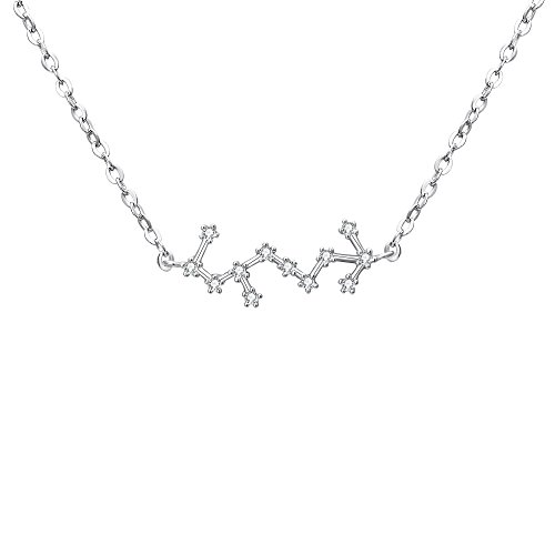 Clearine Collares de Mujer Serie de Constelación"Escorpio" Colgante Plata 925 Zirconia Cúbica Horóscopo Exclusivo para Regalo Boda Novia