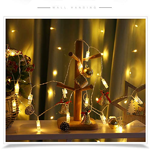 Clip Cadena de Luces LED, Adurei 40 LED Foto Clips 6M Plana Betri Batería Bildleuchten Pinzas LED Luces Decorativas de Hadas Para Colgar Fotos, para Fiesta Interior/Exterior(Blanco Cálido) …