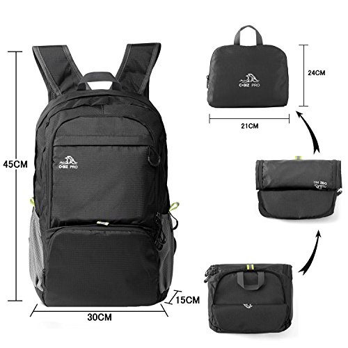 Cobiz 30L Mochila Portatil, Mochilas Hombre Deportivas Ligero Mochila Deporte Impermeable para Viajes al Aire Libre Mochila Unisex (A-Negro)