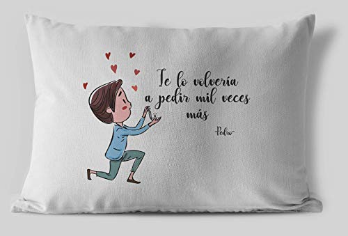 Cojines personalizados con el nombre, tamaño 50x30cm, regalo san valentin novios aniversario, regalos originales y únicos, ideal para decoración sofá o cama