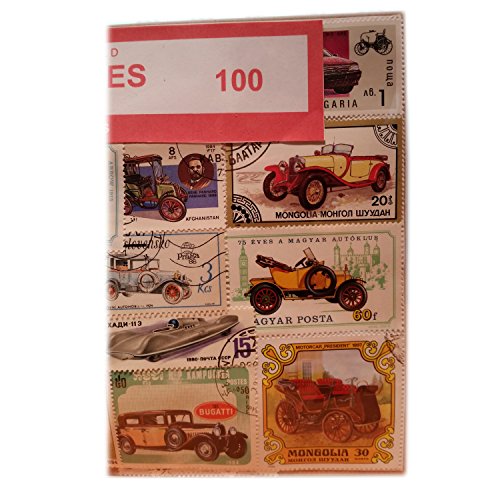 Colección de Sellos Vehículos - Coches/Autos/Automotores para el Transporte/de Todo el Mundo / 100 Sellos Diferentes/Recuerdo