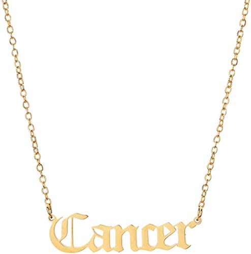 Collar 12 Collar De Constelaciones De Letras del Zodiaco para Mujeres Hombres Virgo Libra Escorpio Sagitario Capricornio Acuario Regalo De Cumpleaños