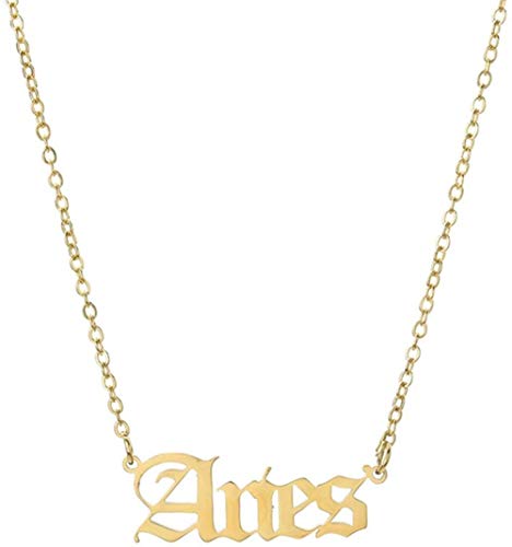 Collar 12 Collar De Constelaciones De Letras del Zodiaco para Mujeres Hombres Virgo Libra Escorpio Sagitario Capricornio Acuario Regalo De Cumpleaños