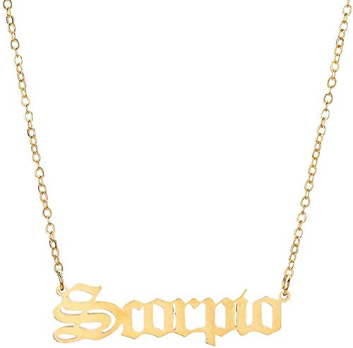 Collar 12 Collar De Constelaciones De Letras del Zodiaco para Mujeres Hombres Virgo Libra Escorpio Sagitario Capricornio Acuario Regalo De Cumpleaños