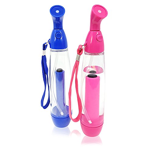 com-four® Rociador de Agua 2X, atomizador de Agua para refrescarse con presión de Aire, 80 ml, en Azul y Rosa (02 Piezas - Azul/Rosa)