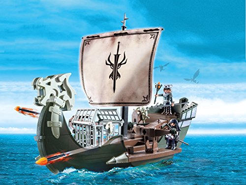 Cómo entrenar a tu Dragón-Barco de Drago Vehículos de Juguete, Color marrón, Verde, Gris, 51,5 x 14,2 x 38,5 cm Playmobil 9244