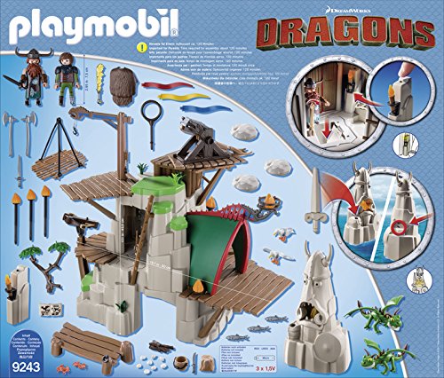 Cómo entrenar a tu Dragón-Isla de Berk Playset de Figuras de Juguete, Multicolor, 58,5 x 25 x 50 cm Playmobil 9243