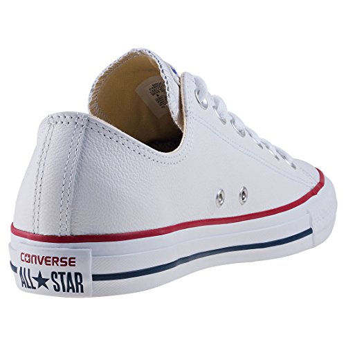 Converse Chuck Taylor Core Lea Ox, Zapatillas De Cuero Unisex Adulto, Blanco, 39 EU