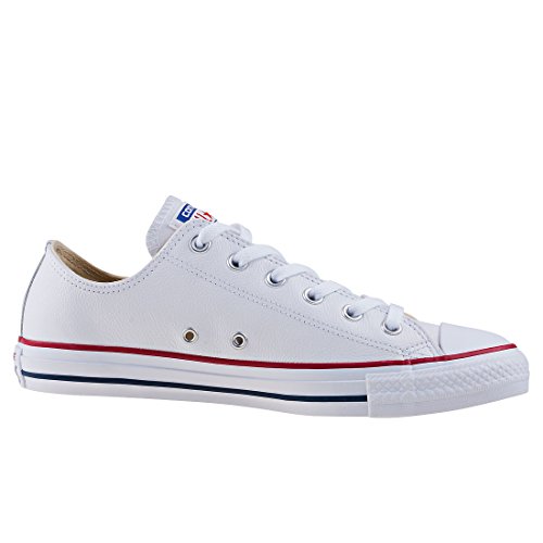 Converse Chuck Taylor Core Lea Ox, Zapatillas De Cuero Unisex Adulto, Blanco, 40 EU