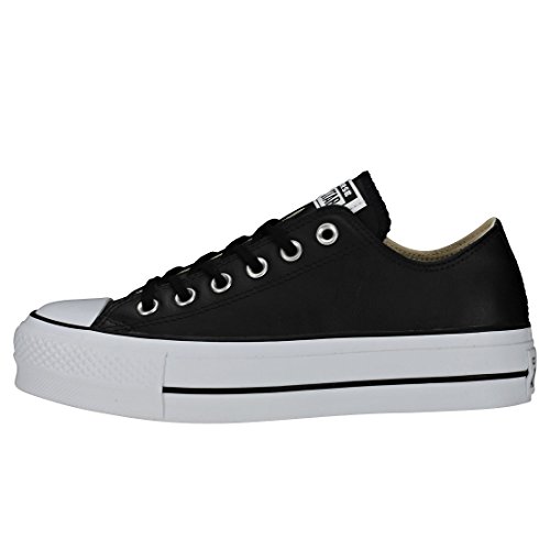 Converse Chuck Taylor CTAS Lift Clean Ox, Zapatillas para Mujer, Negro (Black/Black/White 001), 35 EU