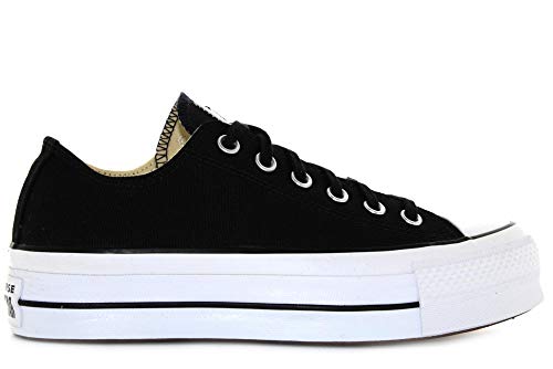 Converse Chuck Taylor CTAS Lift Ox Canvas, Zapatillas para Mujer, Negro (Black/White/White 001), 37 EU