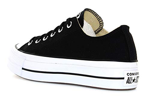 Converse Chuck Taylor CTAS Lift Ox Canvas, Zapatillas para Mujer, Negro (Black/White/White 001), 37 EU