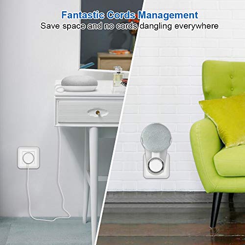 Cozycase Soporte para Home Mini & Nest Mini, sin Cables o Tornillos distorsionados, Space Saver Hanger Plug en el baño y la Cocina del Dormitorio - (Blanco+Gris)