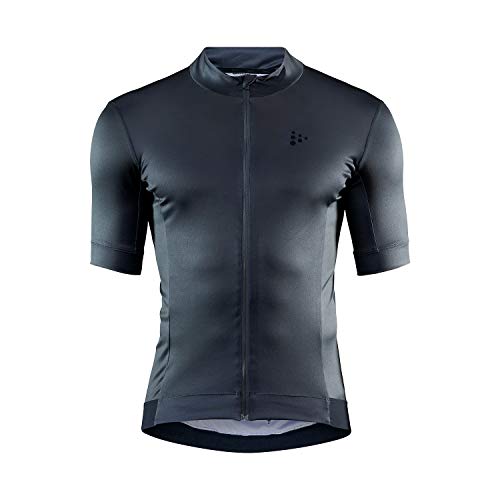 Craft Essence Full Zip Short Sleeve UPF 25+ Cycling Bike Jersey Camiseta, Hombre, Negro, Large