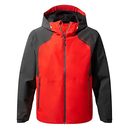 Craghoppers Balla Jacket Chaquetas Impermeable Shell, Hombre, Pimienta roja y Negra, S