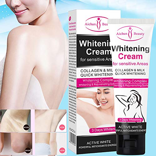 Crema blanqueadora para piel oscura, cuello, zonas sensibles, codos, muslos interiores, rodillas y axilas, crema para el cuidado de la piel