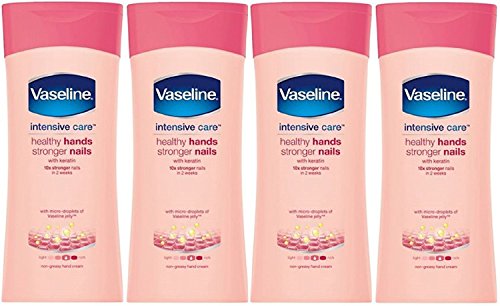 Crema hidratante para unas uñas más fuertes y manos más sanas con queratina, 4 unidades de 200 ml, de Vaseline Intensive Care