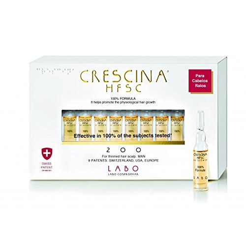 Crescina - HFSC - Tratamiento para el crecimiento del cabello y del cuero cabelludo, para hombre, 20 ampollas