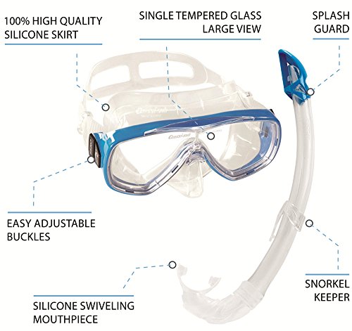 Cressi Maske/Schnorchel Set Onda Mare Juego de snorkel, Unisex, Azul