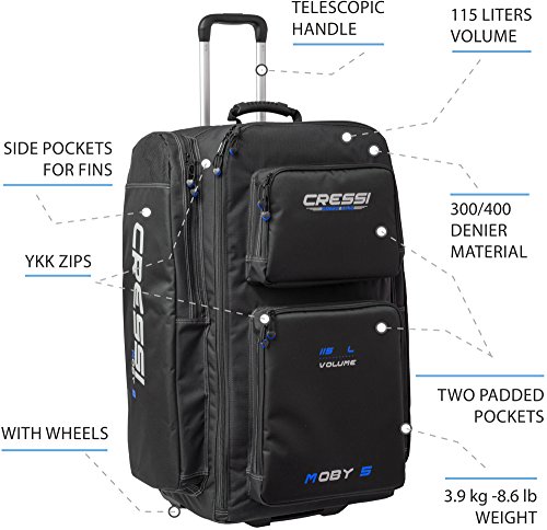 Cressi Moby 5 - Mochila de Grandes Dimensiones con Ruedas