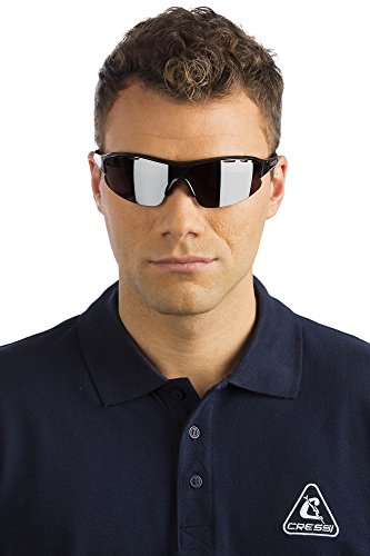 Cressi Vento Gafas de Sol, Hombre, Negro/Lente Gris Oscuro, Talla Única