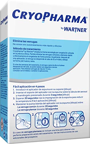 Cryopharma Tratamiento Anti Verrugas - Tratamiento para Quitar Verrugas Comunes y Plantares - Criogenización de verrugas - 50 ml