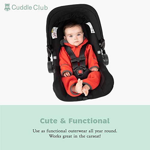 Cuddle Club Mono Polar Bebé para Recién Nacidos a Niños 4 Años - Pijamas Infantiles Chaqueta de Invierno Abrigo Polar Niño Mono de Niños - BearPink0-3m