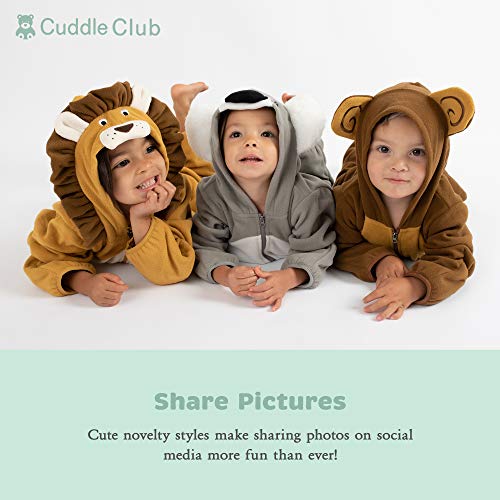 Cuddle Club Mono Polar Bebé para Recién Nacidos a Niños 4 Años - Pijamas Infantiles Chaqueta de Invierno Abrigo Polar Niño Mono de Niños - BearPink0-3m