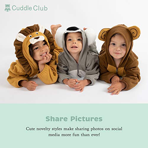 Cuddle Club Mono Polar Bebé para Recién Nacidos a Niños 4 Años - Pijamas Infantiles Chaqueta de Invierno Abrigo Polar Niño Mono de Niños - BearRed0-3m