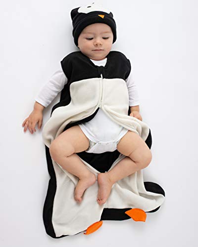 Cuddle Club Sacos de Dormir de Forro Polar para bebé – Pijama bebé Tipo Saco de Dormir - Pijama Manta bebé para recién Nacido-PenguinWBS