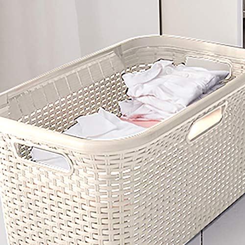 Curver 187492 - Cesta Natural Style, Blanco, 59.2x38x27cm