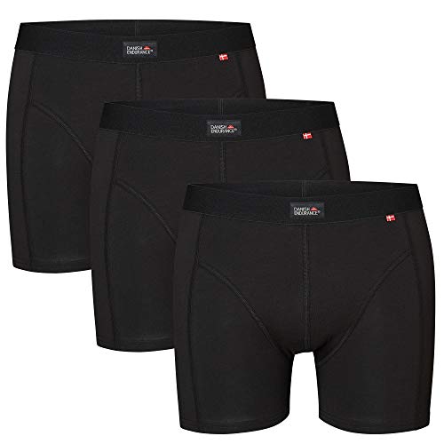 DANISH ENDURANCE Bóxers para Hombres Pack de 3 (Negro, XXX-Large)