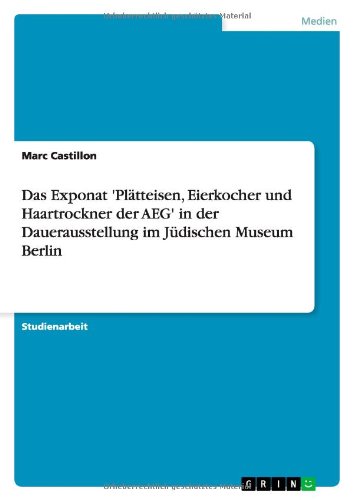 Das Exponat 'Plätteisen, Eierkocher und Haartrockner der AEG' in der Dauerausstellung im Jüdischen Museum Berlin