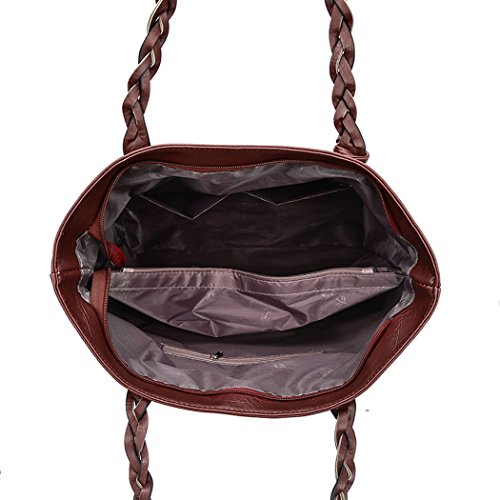 DEERWORD Para mujer Bolsos bandolera Carteras de mano Bolsos totes Carteras de mano con asa Cuero Color Marrón