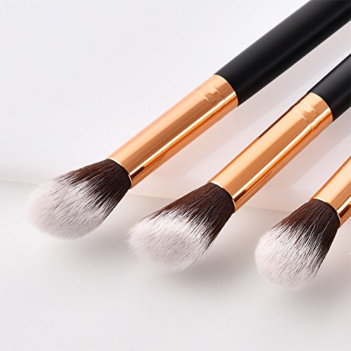 Demarkt 10x brochas de maquillaje belleza negro Maquillaje de Ojos Rubor Contorno de los Labios Corrector Brochas Cosméticas 24 * 12 * 1.2cm